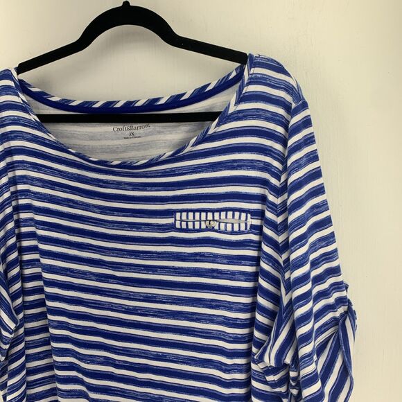 Croft Barrow Womens 3X Tunic Top 3/4 Roll Tab Sleeve Summer Beach Stretch - Picture 2 of 6